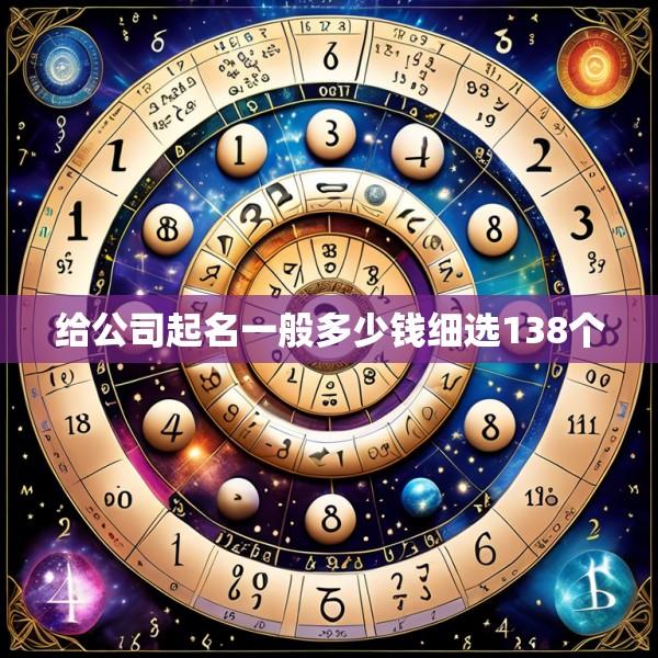 给公司起名一般多少钱细选138个